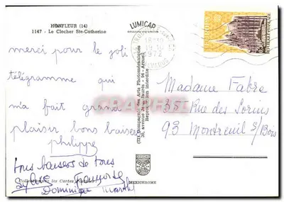 Targ w Honfleur — Dzwonnica św. Katarzyny — Iris — Rewers