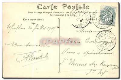 Honfleur — Wjazd do Portu w Momencie Przypływu — Victor Dugres, Tabacs, 22 Rue Premord, Honfleur — Rewers