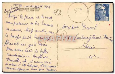 Port Honfleur — Widok statków — Édit. Artist. et Publ. Int. — Rewers