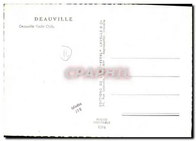 Deauville Yacht-Club — vista do edifício e das bandeiras — Éditions Lavelle & Cie — Verso