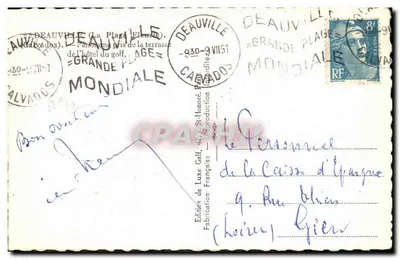 Widok panoramiczny Deauville — Wielka Plaża — Wydawnictwo Galf — Rewers