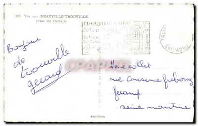 Vue sobre Deauville-Trouville — prise do Calvaire — Réal-Photo n°999 — Verso