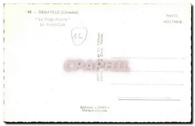 O Clube de Yacht de Deauville — 'A Praia Florida' — Edições Gaby — Verso