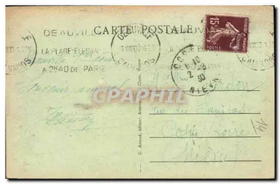 Deauville, "A Praia Florida" — Os Tenis e os Jardins — G. Arnaud, editor — Verso