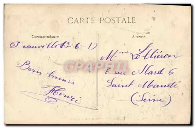 Deauville — Rue Gontaut Biron, po południu — Édition Delâtre, n°77 — Rewers