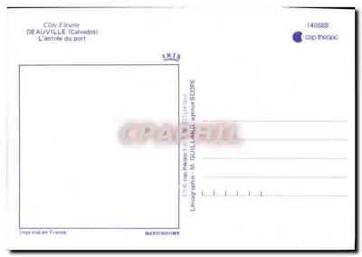 Deauville (Calvados) — A entrada do porto — Leicagraphie M. Guillarid, IRIS, Mexichrome — Verso