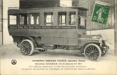 Автобус SAURER 12/14 мест, 30 л.с. — Automobiles Industriels SAURER, Сюренс (Сена)