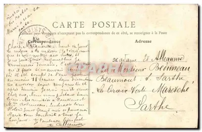 Asnières - O Parque da Prefeitura, vista tirada do Hotel de Ville — B. F., Paris — Verso