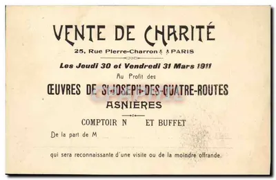 Asnières (Seine) - A Nova Capela da Obra de São José das Quatro-Ruas — Verso