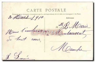 Asnières, As Enchentes de Janeiro de 1910 — Rue du Fossé de l'Aumône — B. F. PARIS — Verso