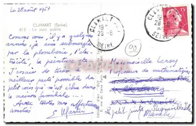 Parque público de Clamart — escultura e banco — edição GUY, n° 21 — Verso