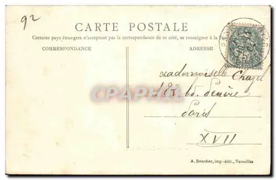 Chatinilla — Plas Versine (61) — A. Bourdier, uitgever, Parijs — Achterkant