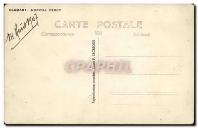 Hospital Militar de Percy — Clamart — Foto P. Lecrecque — Verso