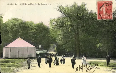 Bilhete postal antigo Clamart Entrada do Bois Chapiteau