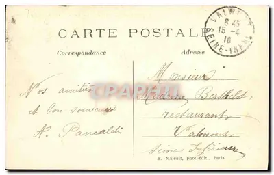 Clichy — As margens do rio Sena — O Porto — E. M. — Verso
