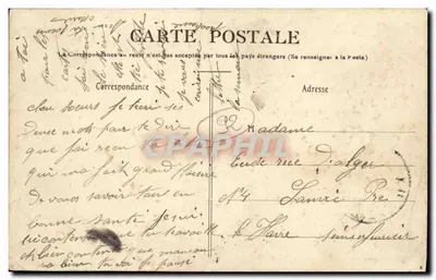 Cartolina d'epoca Vista dall'incrocio del Ponte di Puteaux sulla Senna, barche e piroghe — Verso