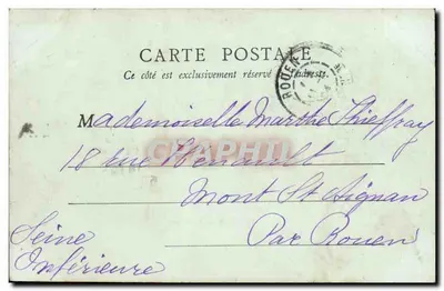 Bilhete postal antigo Puteaux Le Pont — Verso