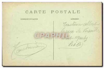 Rueil — Pátio central com edifício e grupos de pessoas — A. Ossart, edição Rueil — Verso