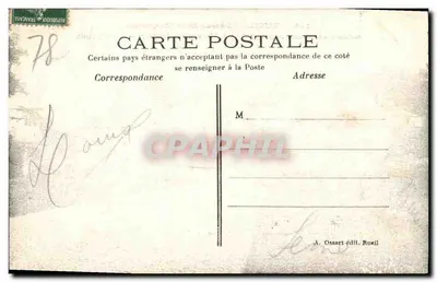 Rueil — Castelo da Malmaison — Antiga Residência de Napoleão I e da Imperatriz Joséphine — Cour d'honneur — A. Ossart édit. Ruell — Verso