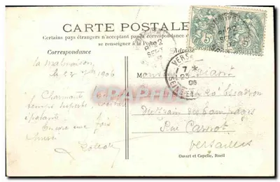 Castelo de La Malmaison (Rueil) — Antiga residência de Napoleão I e da Imperatriz Joséphine — Cour d'Honneur — Editor: 149 — Verso