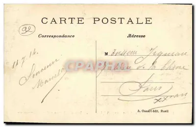 Zamek Malmaison (Rueil) — Gabinet pracy Cesara — A. Ossart édit. Rueil — Rewers