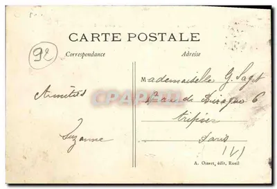 RUEIL — Château de la Malmaison — Les Canards — A. Ossart, edit. Rueil — Verso