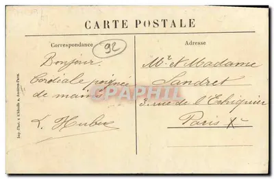 Rueil - A Igreja e a Praça — Imp. Phot. L'Abaille, Azouères-Parnes — Verso