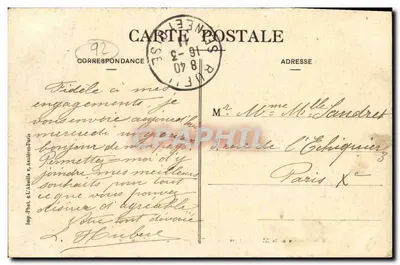 Castelo de La Malmaison — Os Jardins e a Praça de Honra — Imp. Phot. & L'Abadie, Asnières — Verso