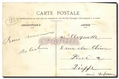 Saint-Cloud — Dirigeable "République" au-dessus de la ville — C.M. n°95 — Verso