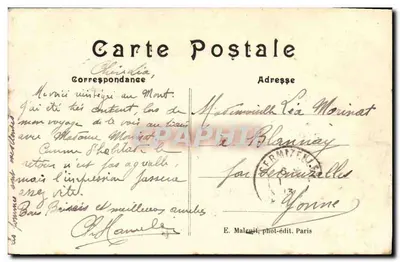 Brzegi Seiny — most Sèvres, Boulogne, St-Cloud i mont-Valérien — E.M. — Rewers