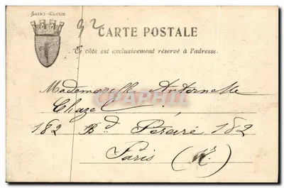 Park Saint-Cloud — Francja koronująca Sztukę i Przemysł — Wydawca nieznany — Rewers