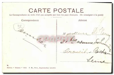 Parc de St. Cloud-Garches — Pavillon Rustique — Rendez-vous de Chasse de Charles X — Édition Trianon — Verso