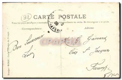 Saint-Cloud (Seine-et-Oise) — Park : Głowa Chimery i Żaby z Wielkiej Kaskady — wydawca ROSE — Rewers