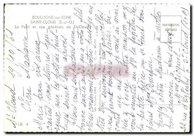 Ogólny widok Saint-Cloud — Las Boulogne — Wydawca: Les Éditions d'Art — Rewers