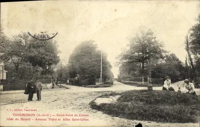 Bilhete postal antigo Vaucresson Rend Point du Centre Allee du Butard Avenue Thery et allee Saint Gilles