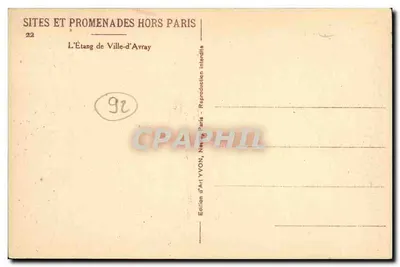 Étang de Ville-d'Avray — Miejsca i Spacerki poza Paryżem — Wydawnictwo Art YVON, N°22 — Rewers