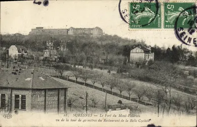 Suresnes — O Forte do Mont-Valérien visto da torre de 40 metros do Restaurante da Belle Cycliste — Editor B.P.D. n°18