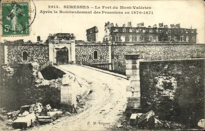 Suresnes — O Forte do Mont-Valérien Após o Bombardeio dos Prussianos em 1870-1871 — E. M. Déposé