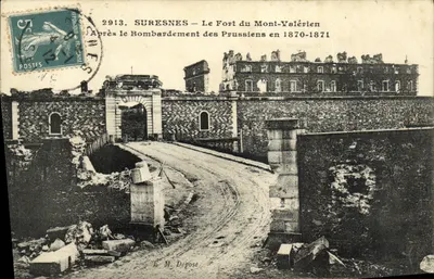 Suresnes — O Forte do Mont-Valérien após o bombardeio prussiano em 1870-1871 — E. M. Depose