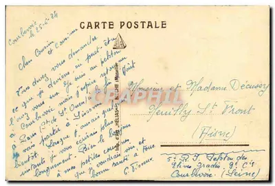 Courbevoie — Visão de Paris tirada da caserna Charras — Impr. d'Helias, Courbevoie — Verso