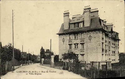 Bilhete postal antigo Garches Rue de Toulon e Villa Regina