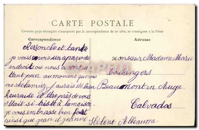 Asnières - De Overstromingen van Januari 1910 — Rue de la Station en Rue de Paris — B.F., Parijs — Achterkant