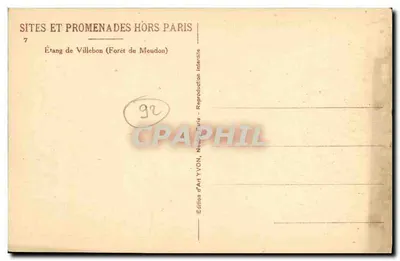 Étang de Villebon — Las Meudon — Wydawnictwo Art YVON — Rewers