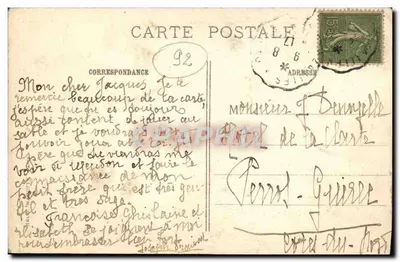 Dirigível evoluindo acima de MEUDON — E.M. n°3830 — Verso