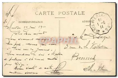 Panorama di MEUDON e Orfanotrofio del Val Fleury — serie 18 — editore Parigi — Verso