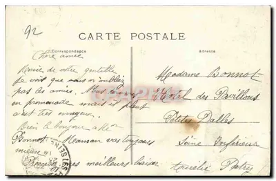 Forêt de Meudon-Bellevue — Bords de l'Etang de Villebon — éditeur H.F.R. Paris, n° 158 — Verso