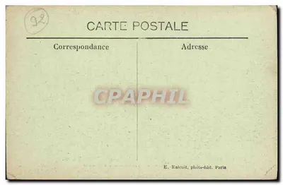 Bilhete postal antigo Forte Du Mont Valerien Entrada do Castelo Forbin Jeanson Residência do comandante de lochner comandante de posto 1870 — Verso