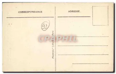 Nanterre — Binnenkant van de Kerk, Sint Geneviève die haar blinde moeder geneest — Fototypie 'L'Abétille' Parijs — Achterkant