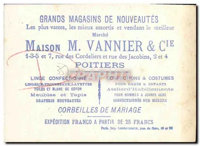 Ilustrowana karta pocztowa z regionu Manche i Loire-Inférieure — wydawca M. VANNIER & CIE, nr serii 35 — Rewers