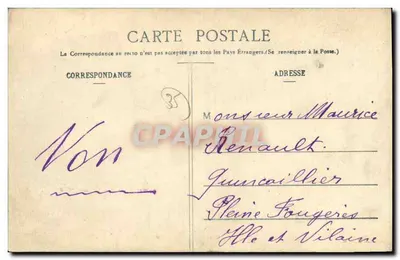 Pleine-Fougères — La Rue de la Gare — Lemaître, uitgever — Achterkant